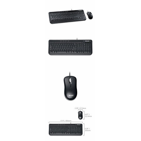 Комплект MICROSOFT Retail мышь + клавиатура Wired Desktop 600 USB Black (APB-00011)