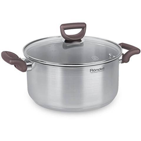 Кастрюля Rondell Fest RDS-1323 4.8л. d=24см (с крышкой) стальной