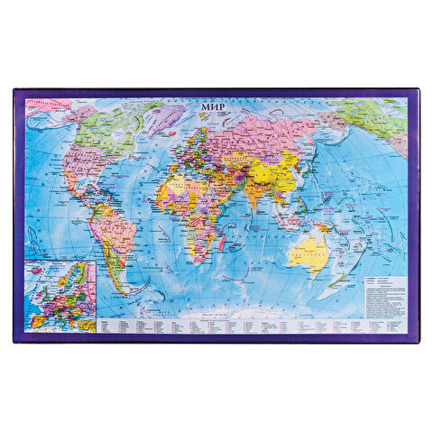 Коврик для письма BRAUBERG, 38х59см, карта мира
