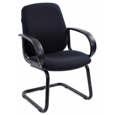 Конференц-кресло БЮРОКРАТ CH-808-Low, низкая спинка, полозья металл, ткань черная