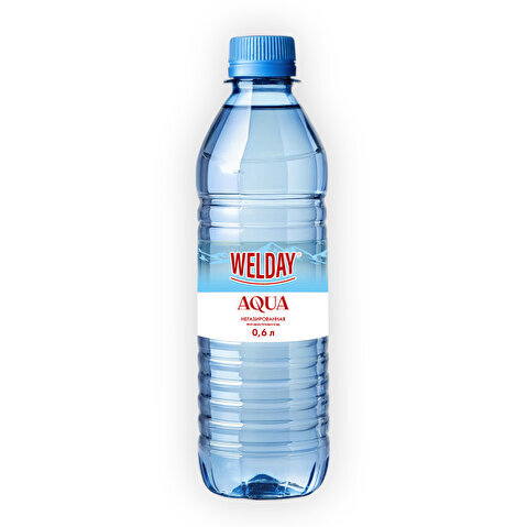 Вода питьевая WELDAY Aqua, негазированная, ПЭТ, 0.6л