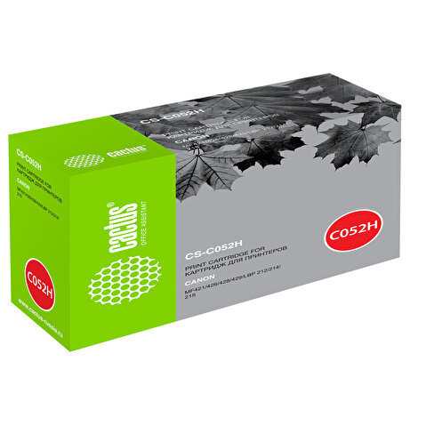 Картридж 052H BK (CS-C052H) для Canon MF421/426/428/429/LBP 212/214/215, 9200стр, Black, CACTUS Картридж 052H BK (CS-C052H) для Canon MF421/426/428/429/LBP 212/214/215, 9200стр, Black, CACTUS