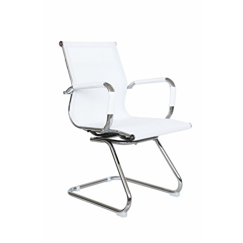 Конференц-кресло RIVA Chair 6001-3, на полозьях, сетка белая