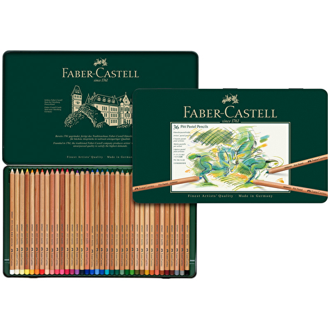 Набор цветных карандашей пастельных Faber-Castell Pitt Pastel, 36цв, в металлической коробке