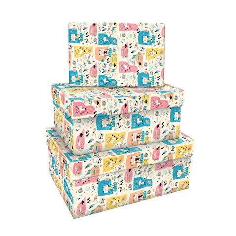 Набор подарочных коробок MESHU Summer Party 3в1, 19х12х7,5см, 17х11х6см, 15х10х5см
