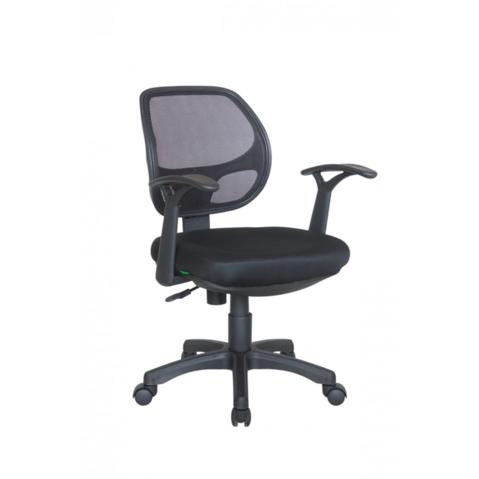 Кресло офисное RIVA Chair 8063, крестовина пластик, Т-образные подлокотники, спинка акриловая сетка черная, сиденье ткань черная