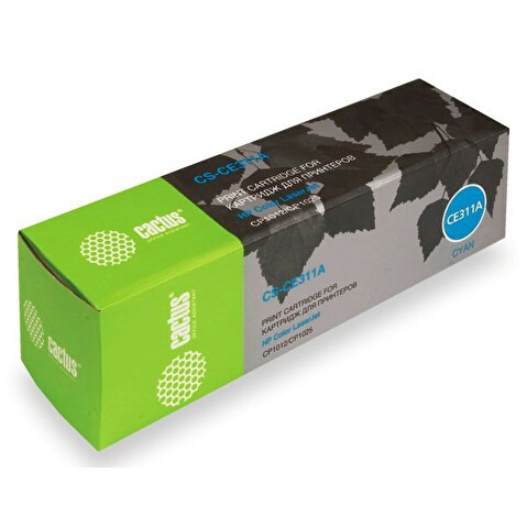 Картридж CE311A для HP CLJ CP1012 Pro/CP1025 Pro, 1000 стр, Cyan, CACTUS Картридж CE311A для HP CLJ CP1012 Pro/CP1025 Pro, 1000 стр, Cyan, CACTUS