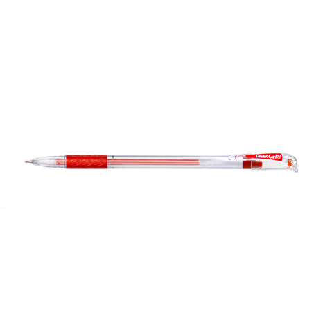 Ручка гелевая PENTEL K405-B, резиновый упор, 0.5/0.25мм, красная