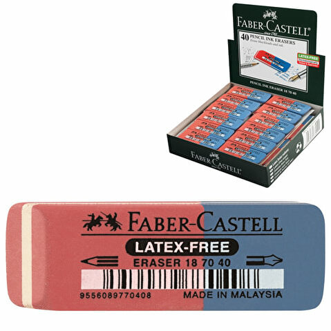 Ластик Faber-Castell Latex-Free, синтетический каучук, скошенный, 56х20х7мм