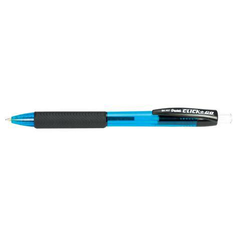 Ручка шариковая автоматическая PENTEL BK457-C Click&Go, резиновый упор, 0.7мм, корпус трехгранный, синяя