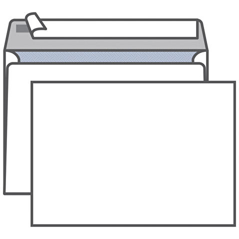 Конверт С5 162х229мм, 80г/м2, отрывная полоса, серая запечатка