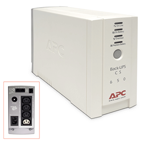 Источник бесперебойного питания APC Back-UPS CS 650VA/400W, 230V, 4xC13 outlets (1 Surge & 3 batt.), Data/DSL protection, USB, PCh, user repl. batt., 2 year warranty (BK650EI)