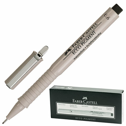 Ручка капиллярная Faber-Castell Ecco Pigment, 0.6мм, черная