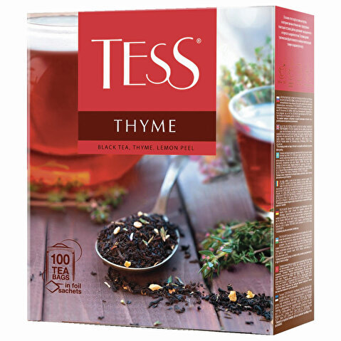 Чай черный TESS Thyme, с чабрецом и цедрой лимона, 100х1.5г