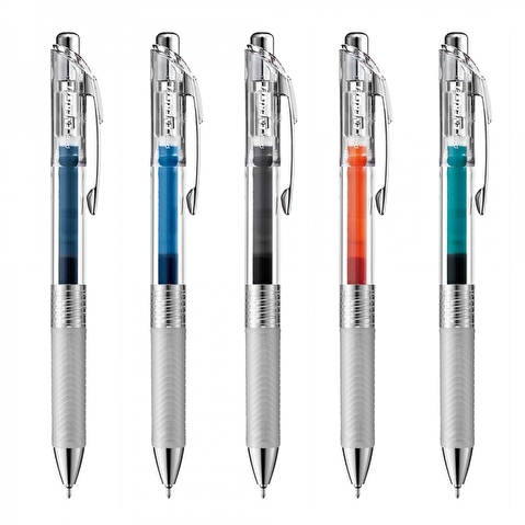 Ручка гелевая автоматическая PENTEL BLN75TL-S3 Energel Infree, резиновый упор, 0.25/0.5мм, бирюзовая