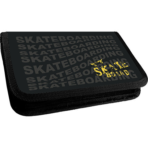 Пенал школьный Lamark, 1 отделение, 115х205х30 мм, на 17 предметов, покрытие Soft touch, SkateBoard black