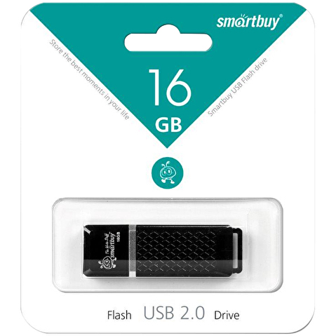 Флэш-память  16Gb Smart Buy Quartz, USB2.0, черная