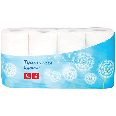 Бумага туалетная OfficeClean, 2-слойная, 8рул/уп, тиснение, белая Бумага туалетная OfficeClean, 2-слойная, 8рул/уп, тиснение, белая