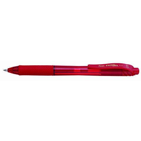 Ручка гелевая автоматическая PENTEL BL107-B Energel-X, резиновый упор, 0.7мм, красная