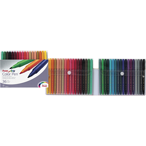 Фломастеры PENTEL S360 Color Pen, 36цв