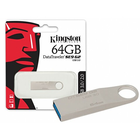 Флэш-память  64Gb KINGSTON DTSE9G2, USB3.0, серебристая