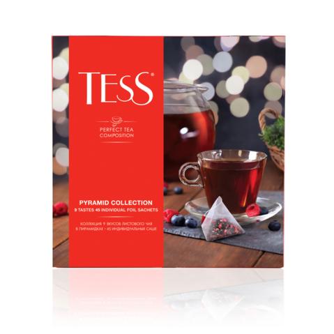 Набор чая TESS, коллекция 9 вкусов по 5 пирамидок, 82г