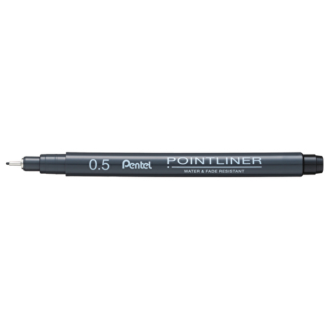 Ручка капиллярная PENTEL S20P-5A Pointliner, 0.5мм, черная, одноразовая