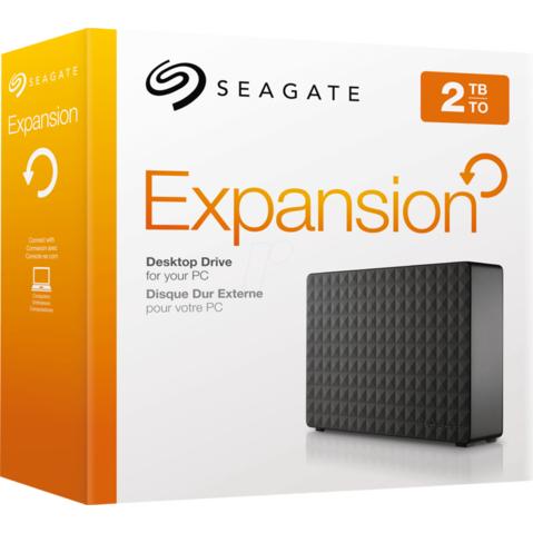 Диск жесткий внешний SEAGATE Expansion, 2 ТВ, 3,5", USB 3.0, черный, STEB2000200