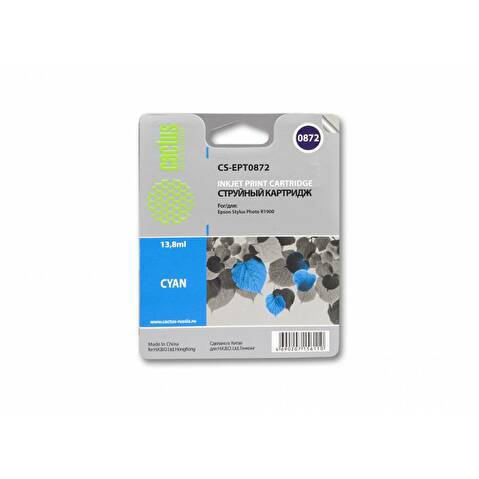 Картридж EPT0872 для Epson Stylus Photo R1900, 13.8мл, Cyan, CACTUS