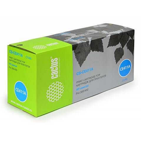 Картридж CE411A для HP CLJ Pro 300 Color M351 /Pro 400 Color M451, 2600стр, Cyan, CACTUS Картридж CE411A для HP CLJ Pro 300 Color M351 /Pro 400 Color M451, 2600стр, Cyan, CACTUS