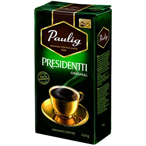 Кофе молотый PAULIG Presidentti Original, 250г, вакуумная упаковка
