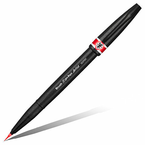 Кисть с краской PENTEL SESF30C-B Brush Sign Pen Artist, ultra-fine, цвет красный