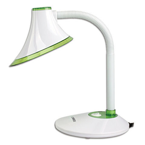 Светильник настольный на подставке SONNEN OU-608, светодиодный, 5 Вт, белый/зеленый, 236670