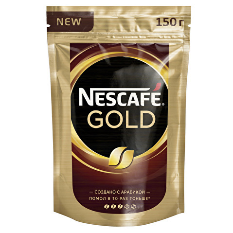 Кофе растворимый NESCAFE Gold, сублимированный, пакет, 150г