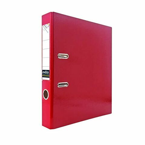 Папка-регистратор INDEX  картон ламинированный,  А4,  50мм, красная, без металлического уголка