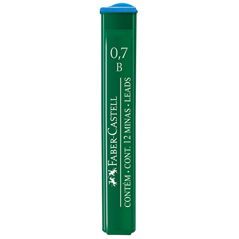 Грифели для механических карандашей Faber-Castell Polymer, B, 0.7мм, 12шт/уп