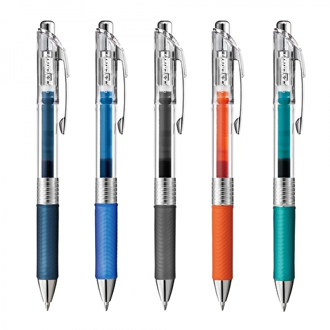 Ручка гелевая автоматическая PENTEL BL77TLE-S3 Energel Infree, резиновый упор, 0.35/0.7мм, бирюзовая