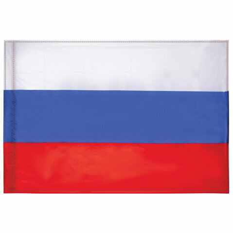 Флаг России 90х135см без герба, ПРОЧНЫЙ с влагозащитной пропиткой, полиэфирный шелк, STAFF, 550225