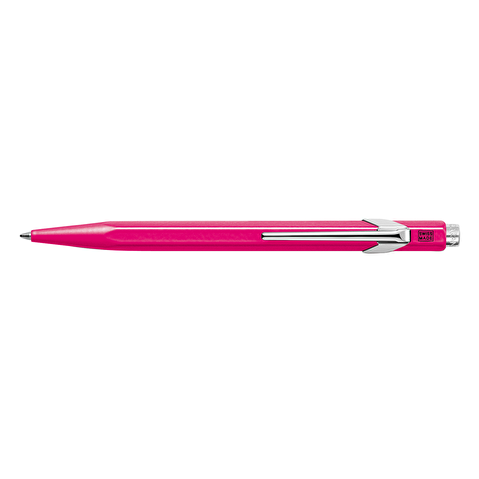 Ручка шариковая CARANDACHE FLUO, корпус розовый, синяя, стержень М (849.090)