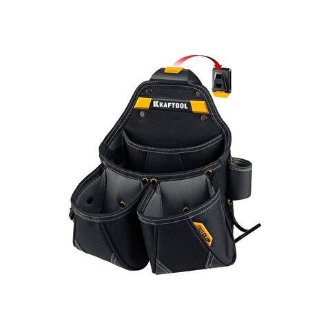 Поясная сумка KRAFTOOL KP-15 350x320 мм с быстросъёмным креплением FastClip, 15 карманов и петель (38771)