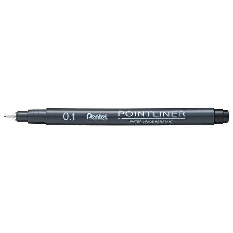 Ручка капиллярная PENTEL S20P-1A Pointliner, 0.1мм, черная, одноразовая