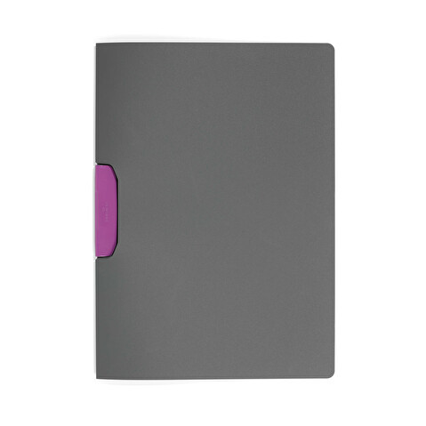 Папка с клипом DURABLE Duraswing color 2304-08, А4, пластик, до 30 листов, графит с розовым клипом