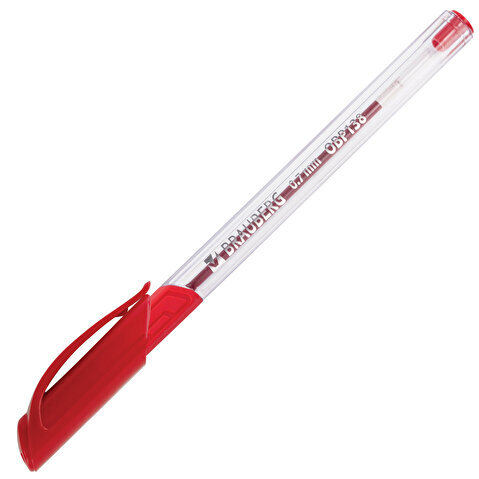 Ручка шариковая BRAUBERG Extra Glide GT, 0.35/0.7мм, резиновый упор, трехгранные корпус, красная