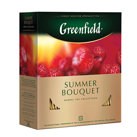 Пакетированный чай фруктовый GREENFIELD Summer Bouquet 100х1.5г, алюминиевый конверт