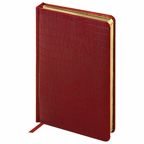 Ежедневник датированный BRAUBERG Comodo, 2022г, А5, под кожу, красный