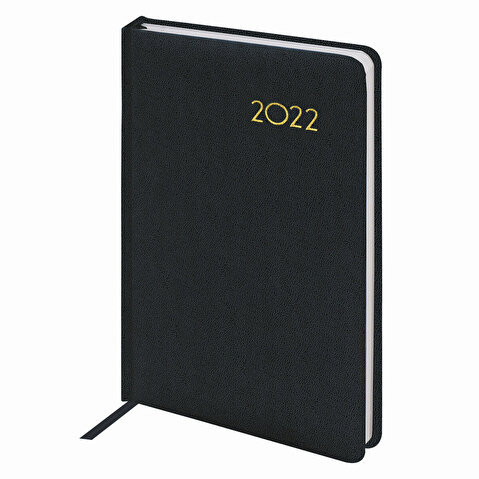 Ежедневник датированный BRAUBERG Select, 2022г, A5, обложка балакрон, 168л, черный