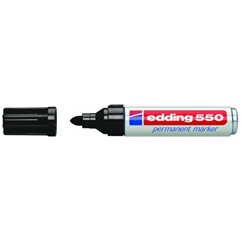 Маркер перманентный EDDING 550, круглый наконечник, 3-4мм, черный