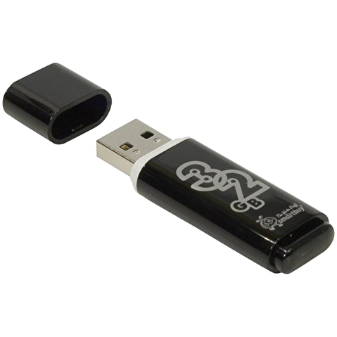 Флэш-память  32Gb Smart Buy Glossy, USB2.0, черная