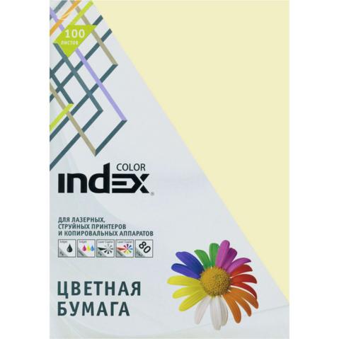 Бумага цветная INDEX COLOR pastel  A4   80/100, ванильная (12)