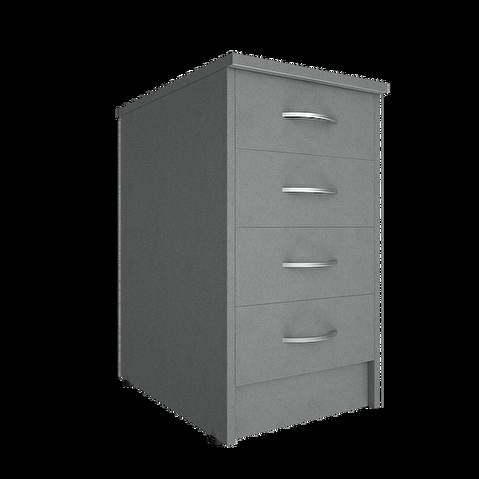 Тумба приставная RIVA 412х600х755мм, 4 ящика, Серый Тумба приставная RIVA 412х600х755мм, 4 ящика, Серый